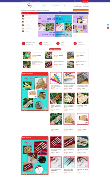 Mẫu website sách - vpp 3